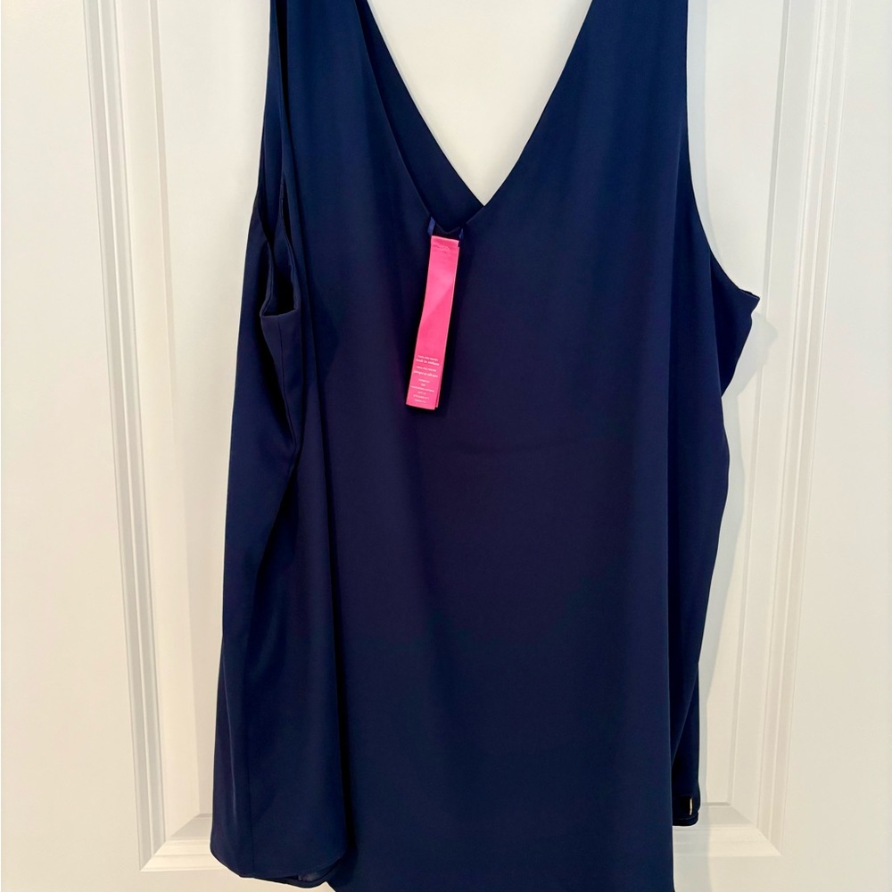 Lilly Pulitzer Reversible Navy Florin Blouse